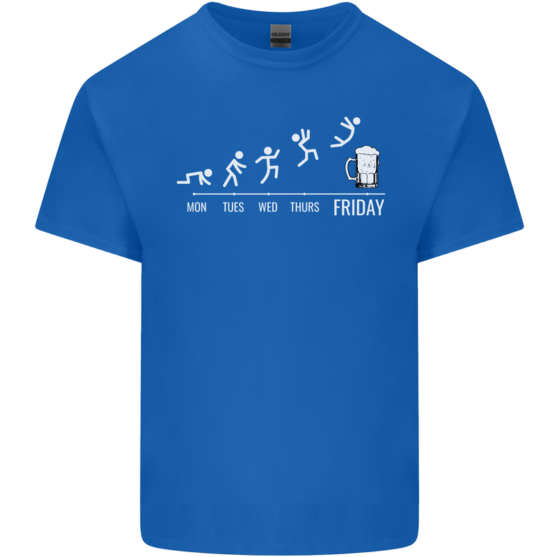 Week to Friday Weekend Beer Funny Alcohol Kids T-Shirt Childrens Royal Blue