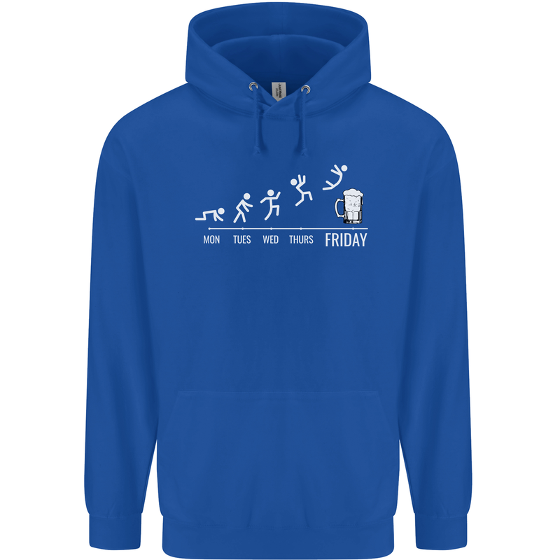 Week to Friday Weekend Beer Funny Alcohol Mens 80% Cotton Hoodie Royal Blue