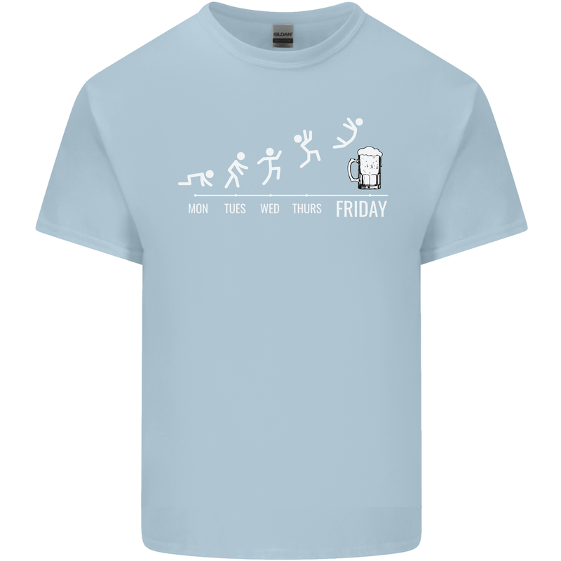 Week to Friday Weekend Beer Funny Alcohol Mens Cotton T-Shirt Tee Top Light Blue