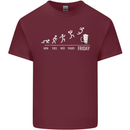 Week to Friday Weekend Beer Funny Alcohol Mens Cotton T-Shirt Tee Top Maroon
