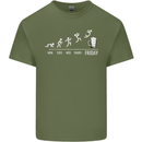 Week to Friday Weekend Beer Funny Alcohol Mens Cotton T-Shirt Tee Top Military Green