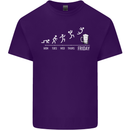 Week to Friday Weekend Beer Funny Alcohol Mens Cotton T-Shirt Tee Top Purple