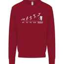 Week to Friday Weekend Beer Funny Alcohol Mens Sweatshirt Jumper Red