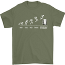 Week to Friday Weekend Beer Funny Alcohol Mens T-Shirt 100% Cotton Military Green