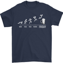 Week to Friday Weekend Beer Funny Alcohol Mens T-Shirt 100% Cotton Navy Blue