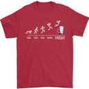 Week to Friday Weekend Beer Funny Alcohol Mens T-Shirt 100% Cotton Red