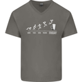 Week to Friday Weekend Beer Funny Alcohol Mens V-Neck Cotton T-Shirt Charcoal