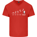 Week to Friday Weekend Beer Funny Alcohol Mens V-Neck Cotton T-Shirt Red