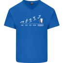 Week to Friday Weekend Beer Funny Alcohol Mens V-Neck Cotton T-Shirt Royal Blue
