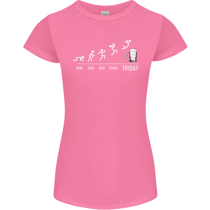 Week to Friday Weekend Beer Funny Alcohol Womens Petite Cut T-Shirt Azalea
