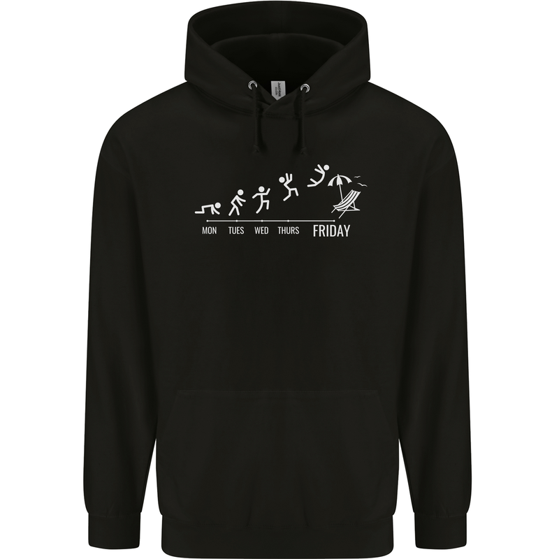 Week to Friday Weekend Beer Holiday Funny Childrens Kids Hoodie Black