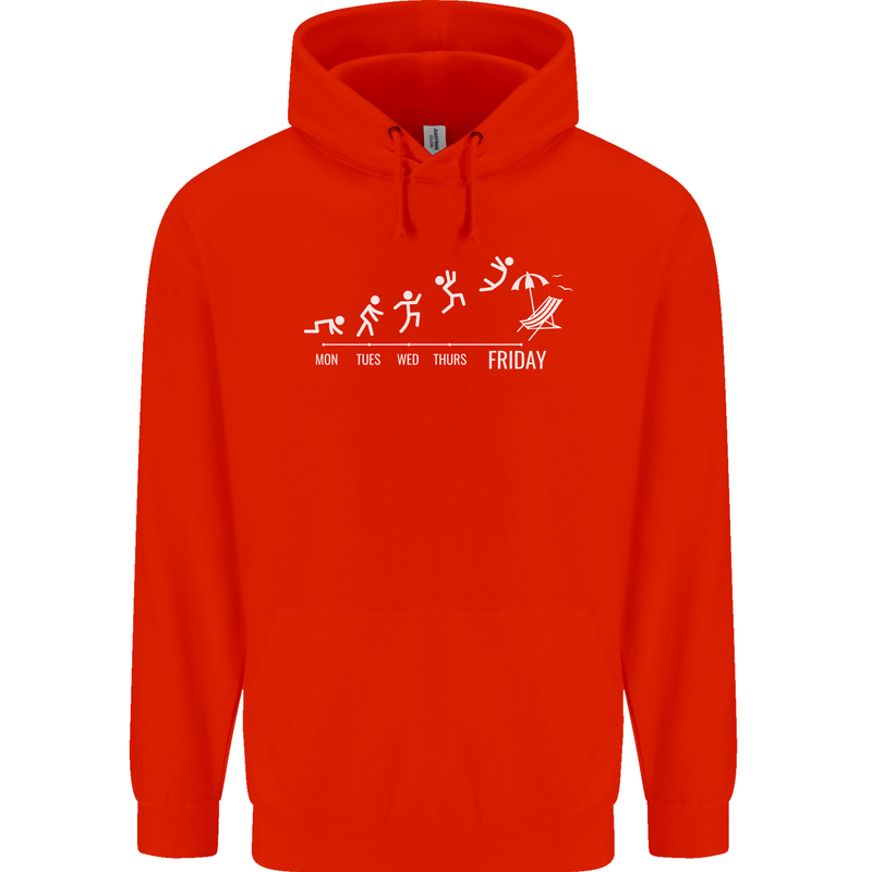 Week to Friday Weekend Beer Holiday Funny Childrens Kids Hoodie Bright Red