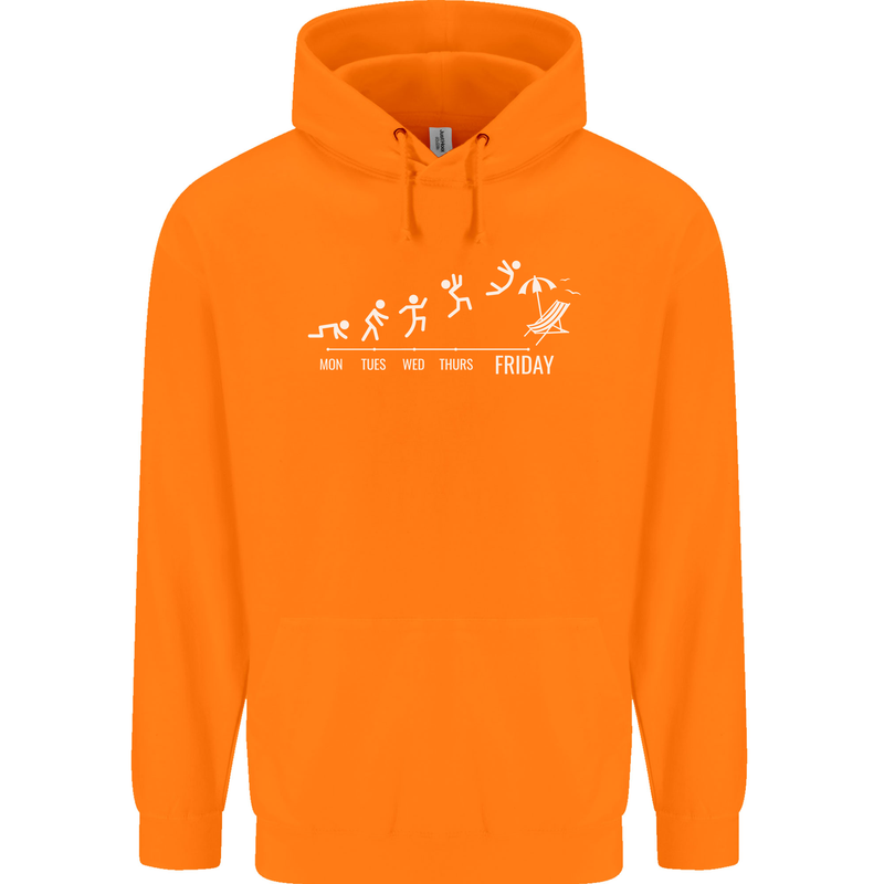 Week to Friday Weekend Beer Holiday Funny Childrens Kids Hoodie Orange