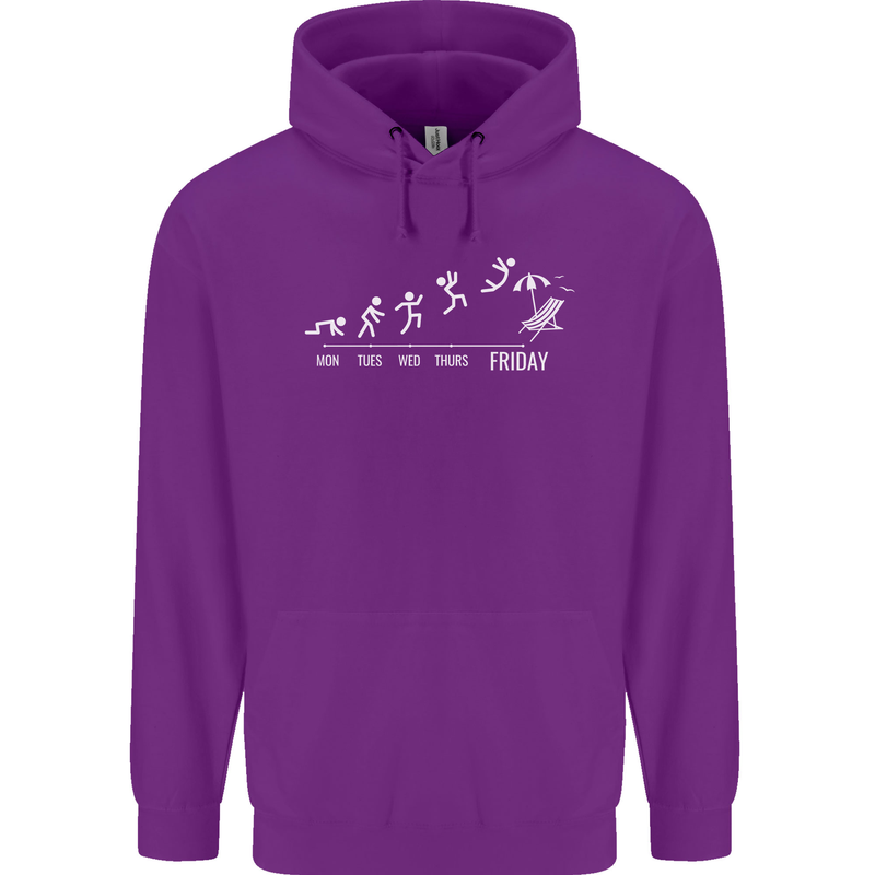 Week to Friday Weekend Beer Holiday Funny Childrens Kids Hoodie Purple