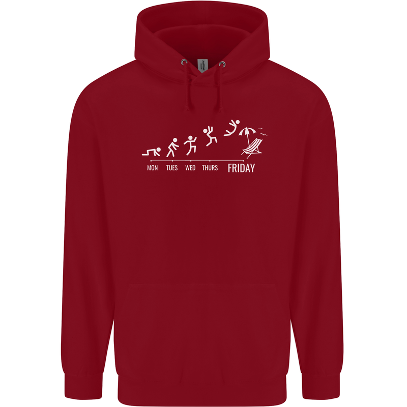 Week to Friday Weekend Beer Holiday Funny Childrens Kids Hoodie Red