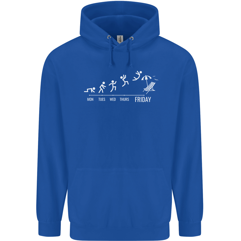 Week to Friday Weekend Beer Holiday Funny Childrens Kids Hoodie Royal Blue