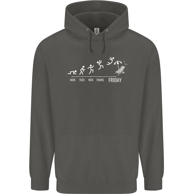 Week to Friday Weekend Beer Holiday Funny Childrens Kids Hoodie Storm Grey