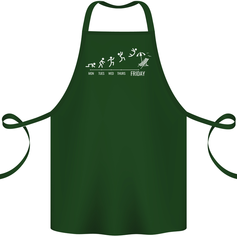 Week to Friday Weekend Beer Holiday Funny Cotton Apron 100% Organic Forest Green