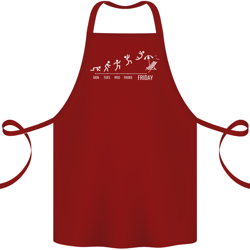 Week to Friday Weekend Beer Holiday Funny Cotton Apron 100% Organic Maroon