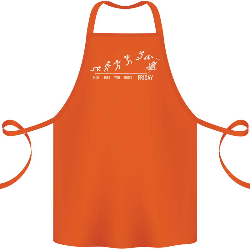Week to Friday Weekend Beer Holiday Funny Cotton Apron 100% Organic Orange