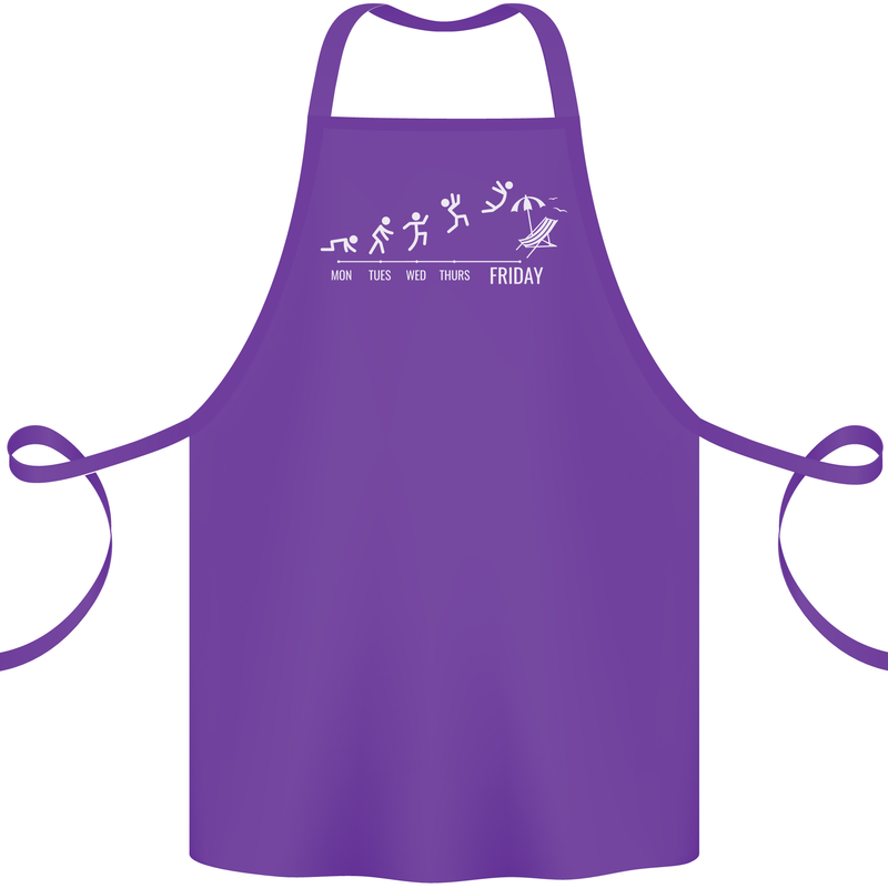 Week to Friday Weekend Beer Holiday Funny Cotton Apron 100% Organic Purple