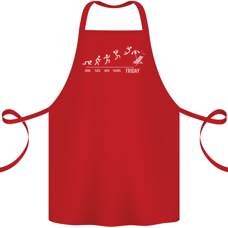 Week to Friday Weekend Beer Holiday Funny Cotton Apron 100% Organic Red