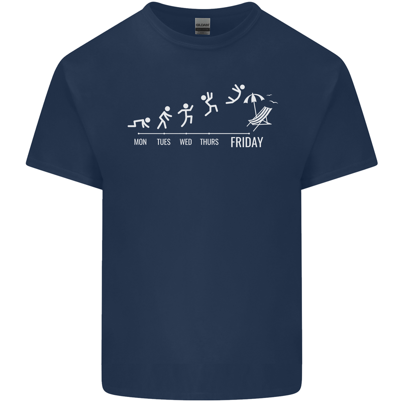 Week to Friday Weekend Beer Holiday Funny Kids T-Shirt Childrens Navy Blue