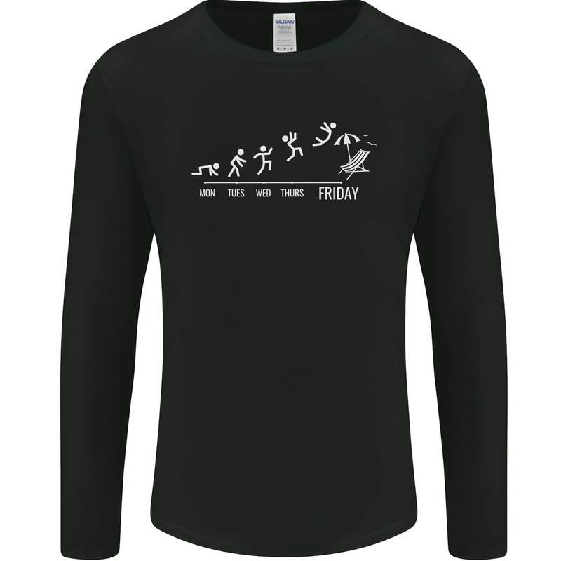 Week to Friday Weekend Beer Holiday Funny Mens Long Sleeve T-Shirt Black