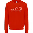 Week to Friday Weekend Beer Holiday Funny Mens Sweatshirt Jumper Bright Red