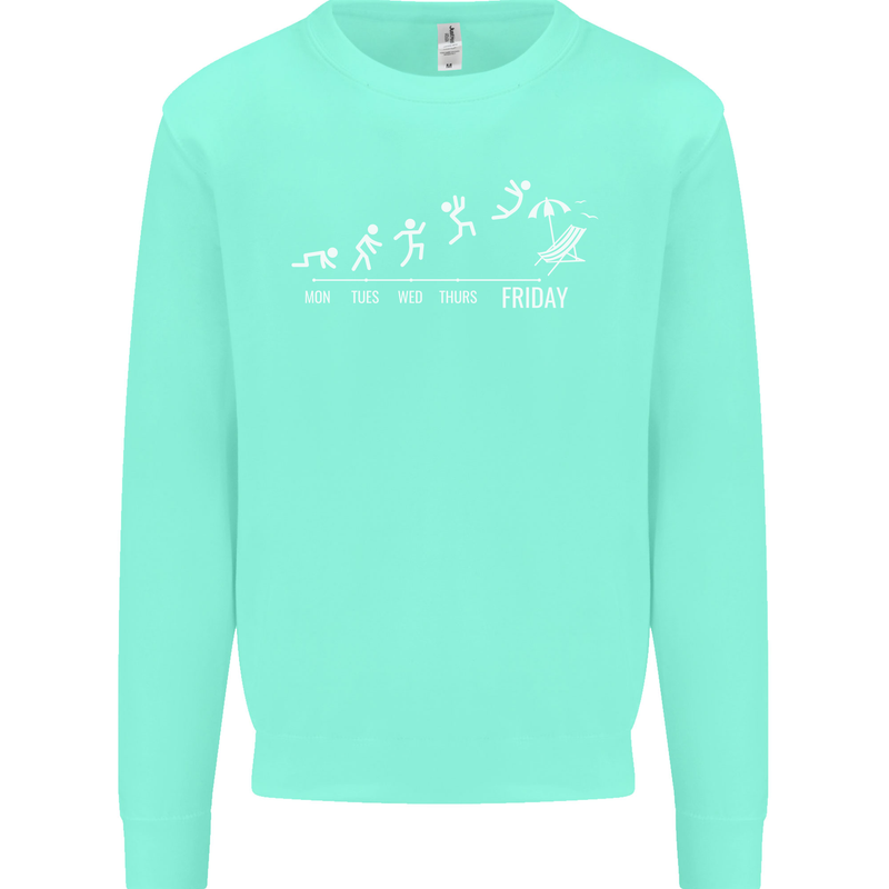 Week to Friday Weekend Beer Holiday Funny Mens Sweatshirt Jumper Peppermint