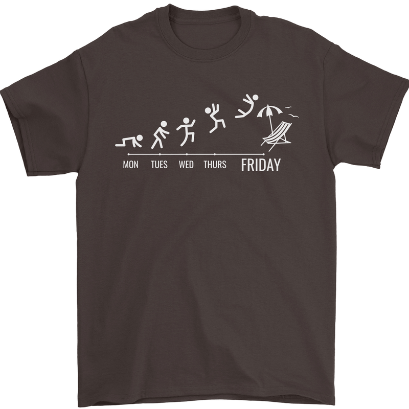 Week to Friday Weekend Beer Holiday Funny Mens T-Shirt 100% Cotton Dark Chocolate