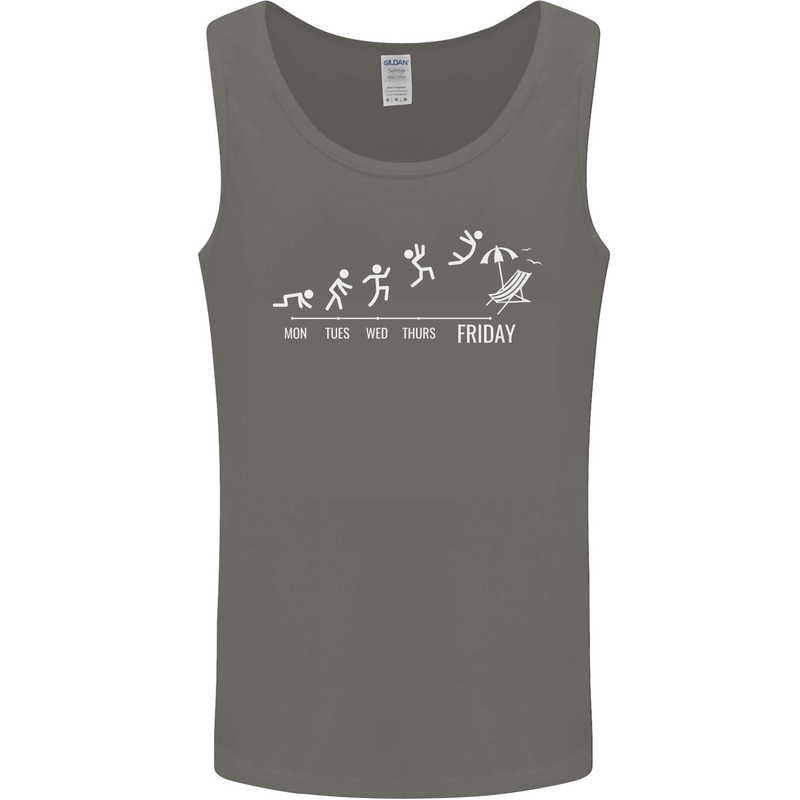 Week to Friday Weekend Beer Holiday Funny Mens Vest Tank Top Charcoal