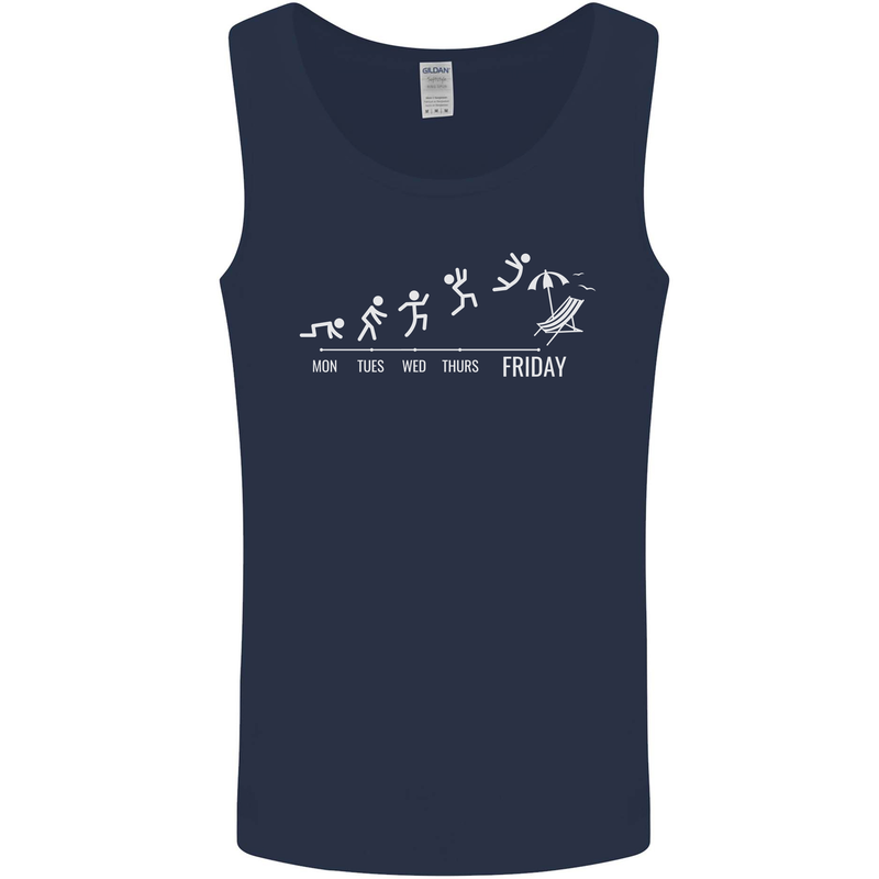 Week to Friday Weekend Beer Holiday Funny Mens Vest Tank Top Navy Blue