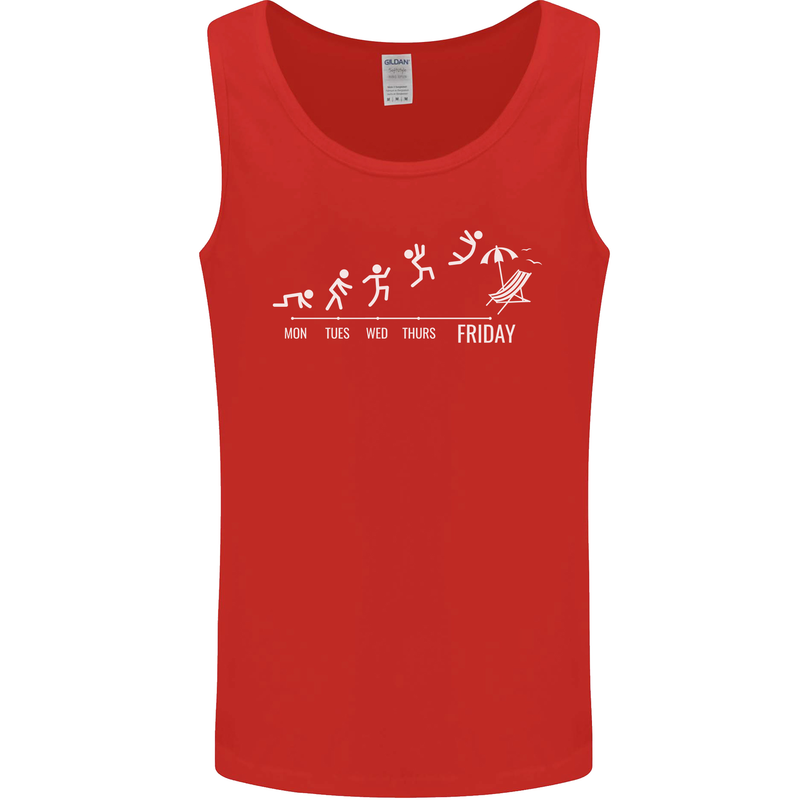 Week to Friday Weekend Beer Holiday Funny Mens Vest Tank Top Red