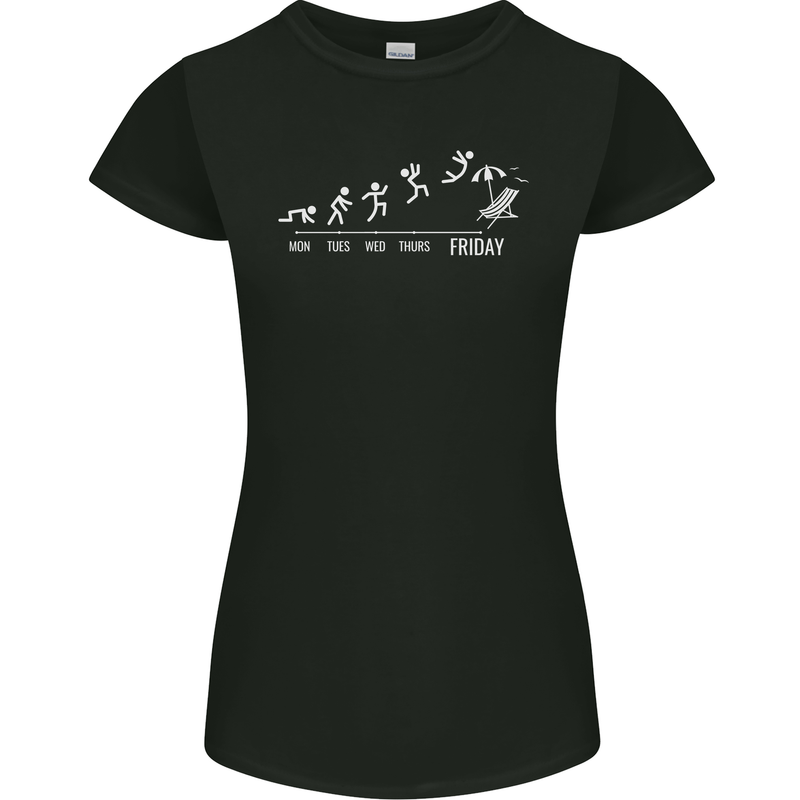 Week to Friday Weekend Beer Holiday Funny Womens Petite Cut T-Shirt Black
