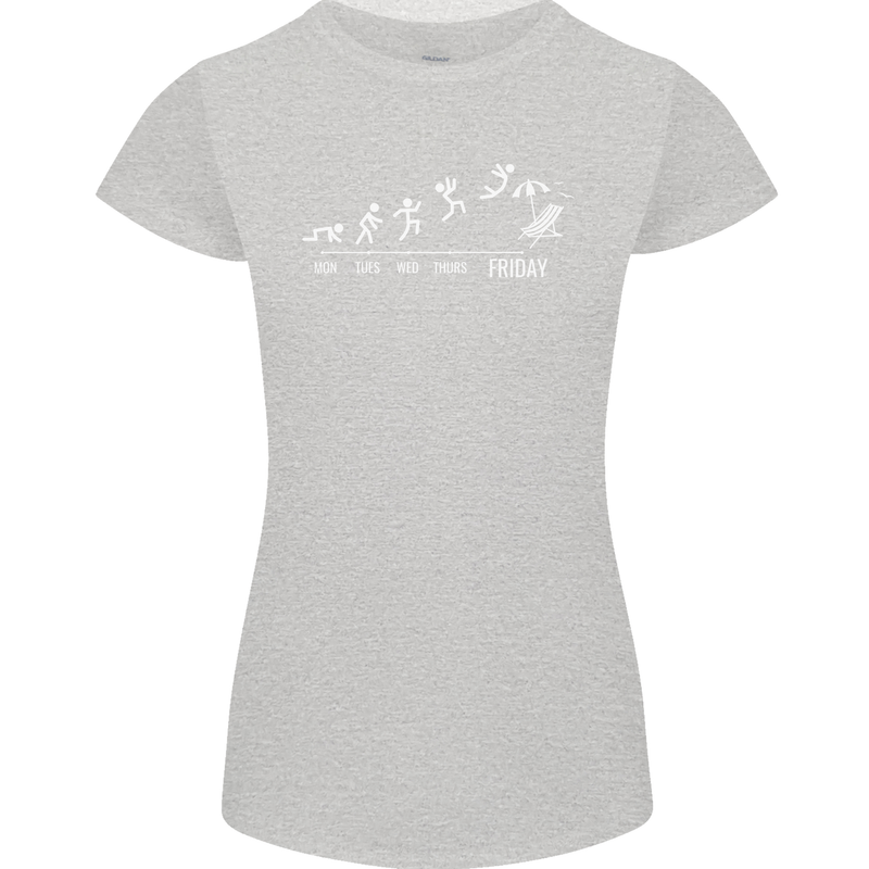 Week to Friday Weekend Beer Holiday Funny Womens Petite Cut T-Shirt Sports Grey
