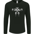 Weightlifting Bull Training Top Gym Bodybuilding Mens Long Sleeve T-Shirt Black