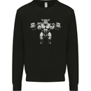 Weightlifting Bull Training Top Gym Bodybuilding Mens Sweatshirt Jumper Black
