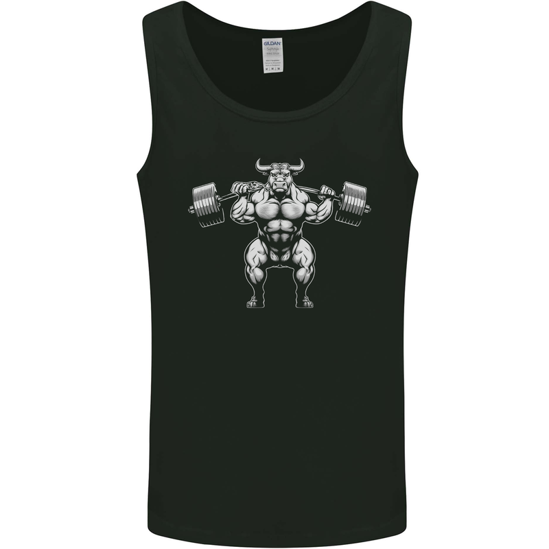 Weightlifting Bull Training Top Gym Bodybuilding Mens Vest Tank Top Black