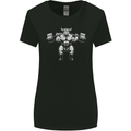 Weightlifting Bull Training Top Gym Bodybuilding Womens Wider Cut T-Shirt Black