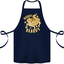 Weirdy Beardy Funny Bearded Dragon Cotton Apron 100% Organic Navy Blue
