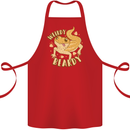 Weirdy Beardy Funny Bearded Dragon Cotton Apron 100% Organic Red