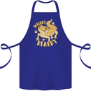 Weirdy Beardy Funny Bearded Dragon Cotton Apron 100% Organic Royal Blue