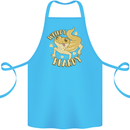 Weirdy Beardy Funny Bearded Dragon Cotton Apron 100% Organic Turquoise