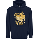 Weirdy Beardy Funny Bearded Dragon Mens 80% Cotton Hoodie Navy Blue