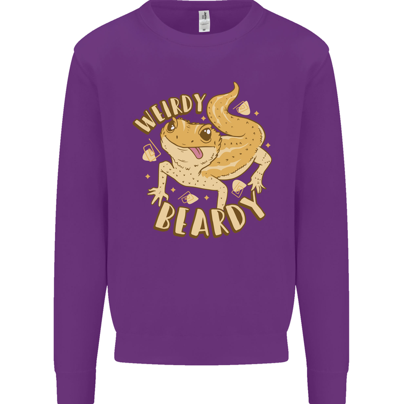 Weirdy Beardy Funny Bearded Dragon Mens Sweatshirt Jumper Purple