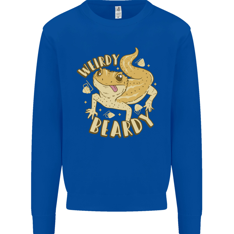 Weirdy Beardy Funny Bearded Dragon Mens Sweatshirt Jumper Royal Blue