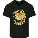 Weirdy Beardy Funny Bearded Dragon Mens V-Neck Cotton T-Shirt Black