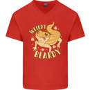 Weirdy Beardy Funny Bearded Dragon Mens V-Neck Cotton T-Shirt Red