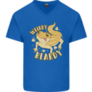 Weirdy Beardy Funny Bearded Dragon Mens V-Neck Cotton T-Shirt Royal Blue